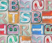 Young 227 - Kolorowe litery , klocki drewniane , blokowe litery